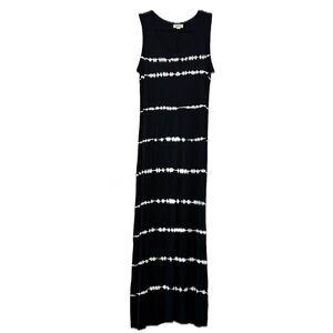 Style & Co. Petite Medium Black Tie-Dye Sleeveless Maxi Dress - PM